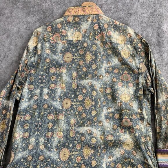 Robert Graham Shirt Men 2XL Button Up Long Sleeves Flip Cuff Abstract Flamboyant - Picture 11 of 11